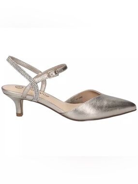 Bella Vita Metallic Gold Pointed-Toe Ankle-Strap Flats